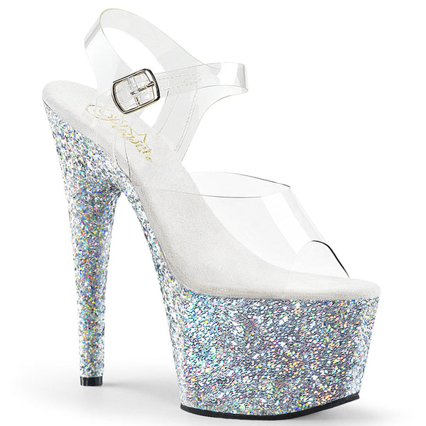 ADORE-708LG Plateau Sandaletten Silber von Pleaser