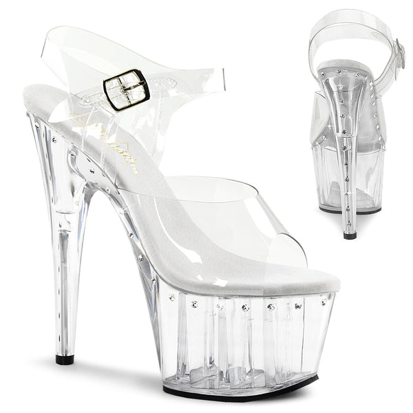 ADORE-708LS Plateau Sandaletten - Transparent von Pleaser