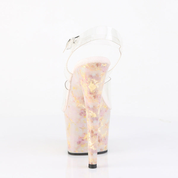 ADORE-708MB Plateau Sandaletten - Transparent/Gold von Pleaser – Ansicht 4