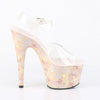 ADORE-708MB Plateau Sandaletten - Transparent/Gold von Pleaser – Ansicht 5