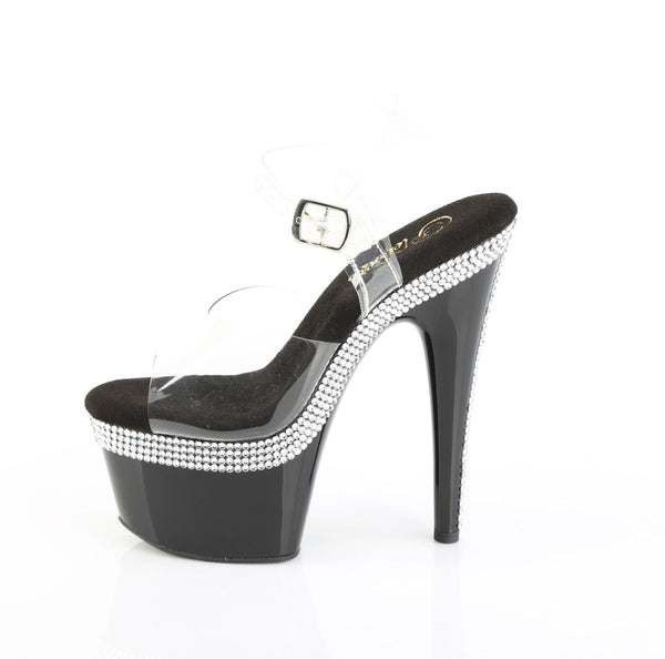 ADORE-708MLS Sandalette Plateauschuhe Schwarz von Pleaser – Ansicht 3