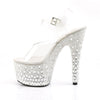 ADORE-708MR-5 Plateau Sandaletten transparent-silber von Pleaser – Ansicht 3