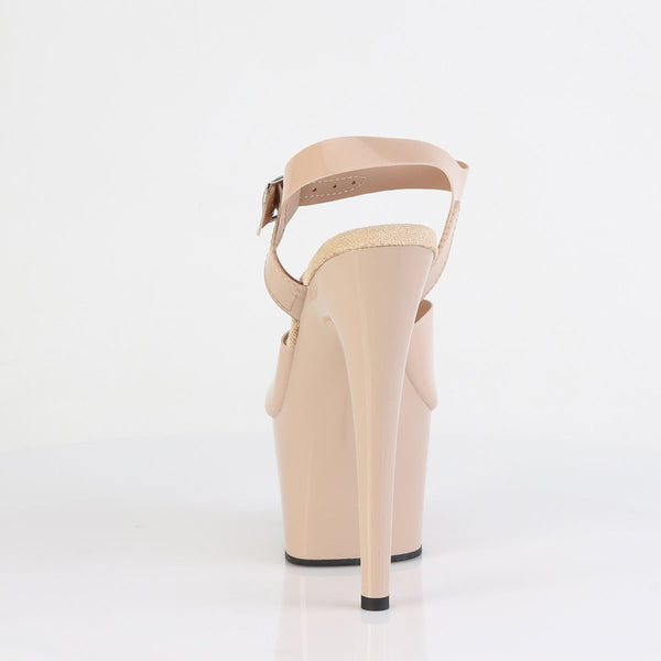 ADORE-708N Plateau Sandaletten Beige Lack von Pleaser – Ansicht 4