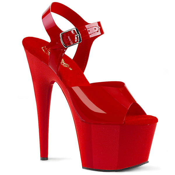 ADORE-708N Sandalette Plateauschuhe Rot von Pleaser
