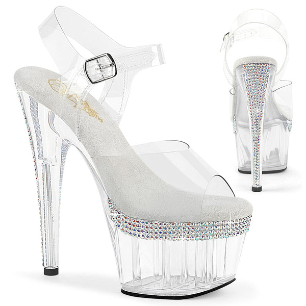 ADORE-708PHRS Sandalette Plateauschuhe Transparent von Pleaser