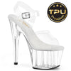 ADORE-708PREM Plateau Sandaletten Transparent TPU von Pleaser