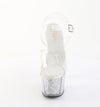 ADORE-708PREM-RSI Plateau Sandaletten Silber Glitzer TPU von Pleaser – Ansicht 2