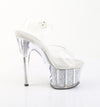 ADORE-708PREM-RSI Plateau Sandaletten Silber Glitzer TPU von Pleaser – Ansicht 5