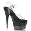 ADORE-708SPKL-01 Sandalette Plateauschuhe Schwarz Glitzer von Pleaser