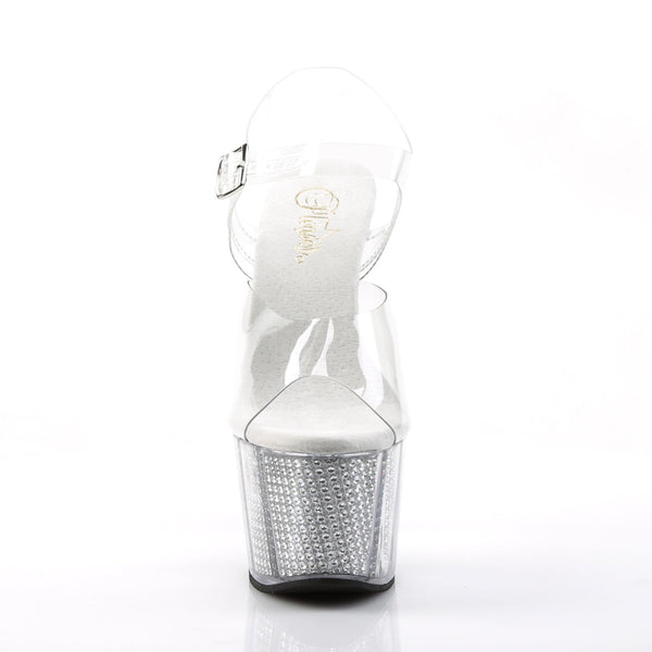 ADORE-708SRS Plateau Sandaletten Silber von Pleaser – Ansicht 2