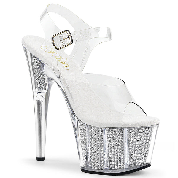ADORE-708SRS Plateau Sandaletten Silber von Pleaser