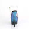 ADORE-708SS Plateau Sandaletten Schwarz/Blau Glitter von Pleaser – Ansicht 4