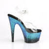 ADORE-708SS Plateau Sandaletten Schwarz/Blau Glitter von Pleaser – Ansicht 5