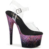 ADORE-708SS Plateau Sandaletten Schwarz/PinkGlitzer von Pleaser