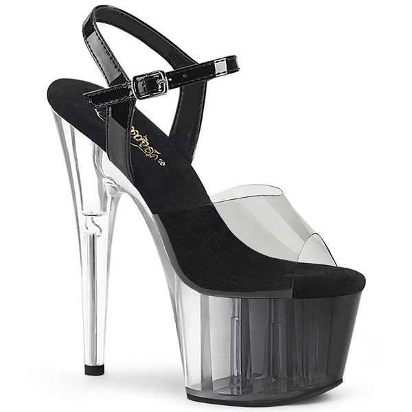 ADORE-708T-1 Plateau Sandaletten Schwarz/Transparent von Pleaser