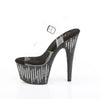 ADORE-708WFRS Sandalette Plateauschuhe Schwarz Glitzer von Pleaser – Ansicht 3