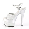 ADORE-709-2G Plateau Sandaletten Silber Glitzer von Pleaser – Ansicht 3