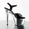 ADORE-709 Plateau Sandaletten Lack Schwarz/Chrom von Pleaser – Ansicht 5