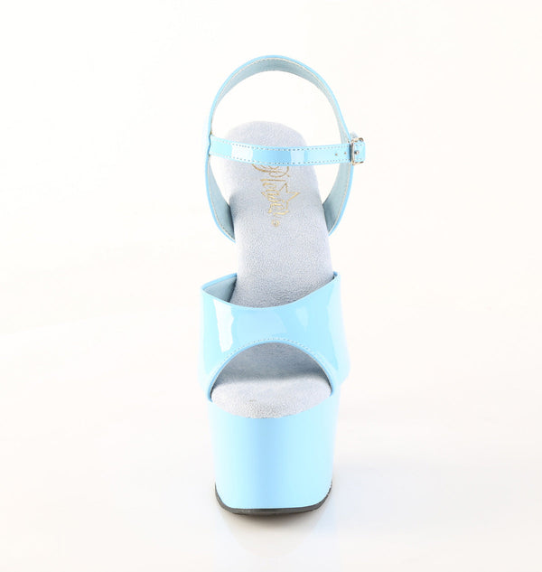 ADORE-709 Plateau Sandaletten Hell Blau Lack von Pleaser – Ansicht 2