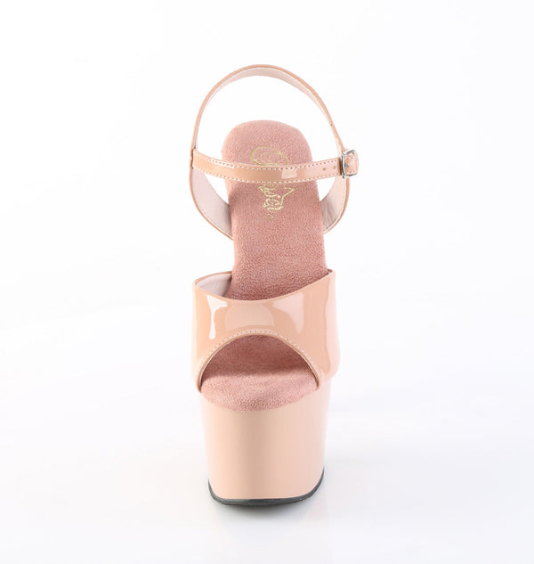 ADORE-709 Plateau Sandaletten Beige Lack von Pleaser – Ansicht 2