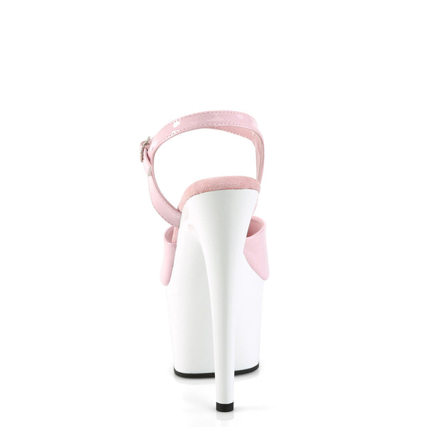 ADORE-709 Plateau Sandaletten - Rosa/Weiß von Pleaser – Ansicht 4