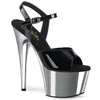 ADORE-709 Plateau Sandaletten Lack Schwarz/Chrom von Pleaser