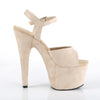 ADORE-709FS Plateau Sandaletten Beige Samt von Pleaser – Ansicht 5