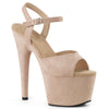 ADORE-709FS Plateau Sandaletten Beige Samt von Pleaser
