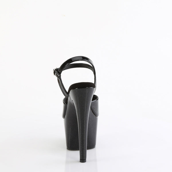 ADORE-709GP Plateau Sandaletten Schwarz/Glitzer von Pleaser – Ansicht 4