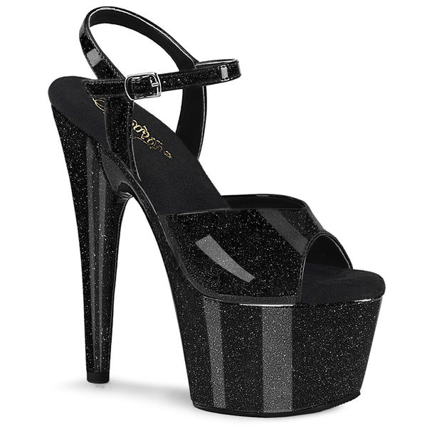 ADORE-709GP Plateau Sandaletten Schwarz/Glitzer von Pleaser