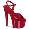 ADORE-709GP - Plateau High Heel Sandaletten - Rot mit Glitzer von Pleaser