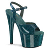 ADORE-709GP Plateau Sandaletten Blau/Grün mit Glitzer von Pleaser