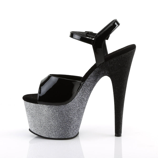 ADORE-709OMBRE Plateau Sandaletten Silber/Schwarz von Pleaser – Ansicht 3