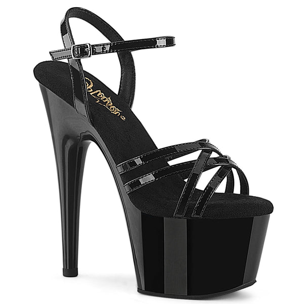 ADORE-717 Plateau Sandaletten Schwarz Lack von Pleaser