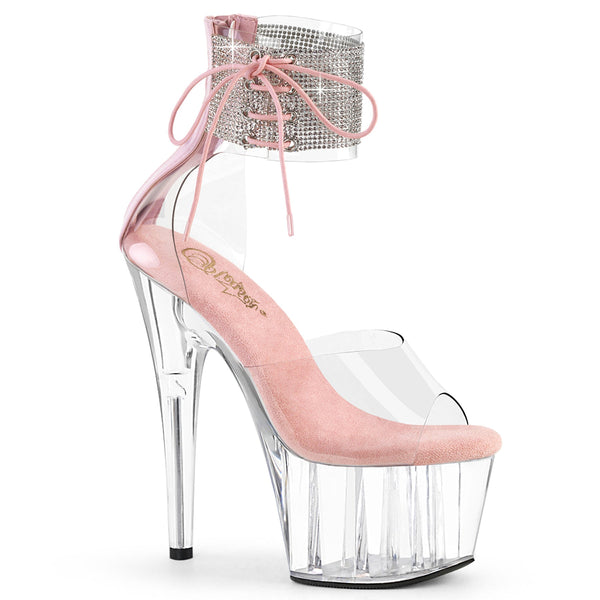 ADORE-724RS Plateau Sandaletten Rosa Transparent von Pleaser