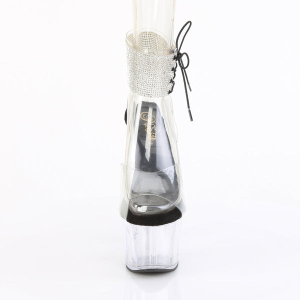 ADORE-791-2RS Plateau Sandaletten Schwarz/Transparent von Pleaser – Ansicht 2