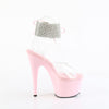 ADORE-791-2RS Plateau Sandaletten Rosa/Transparent mit Strass von Pleaser – Ansicht 5