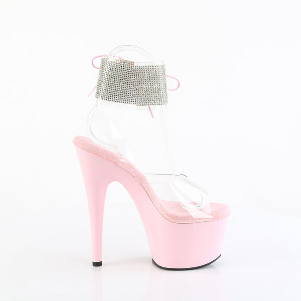 ADORE-791-2RS Plateau Sandaletten Rosa/Transparent mit Strass von Pleaser – Ansicht 5