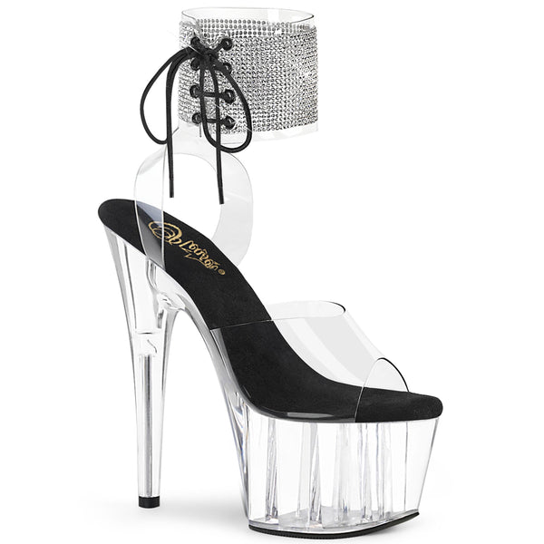 ADORE-791-2RS Plateau Sandaletten Schwarz/Transparent von Pleaser
