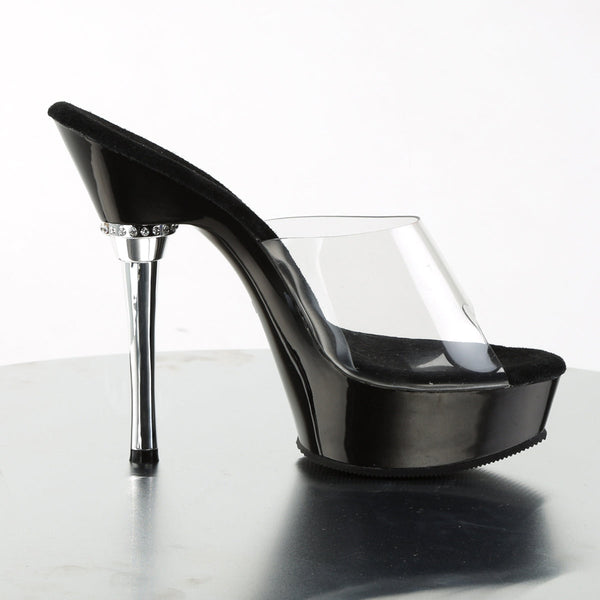 ALLURE-601 Plateau Pantoletten Schwarz/Transparent von Pleaser – Ansicht 5