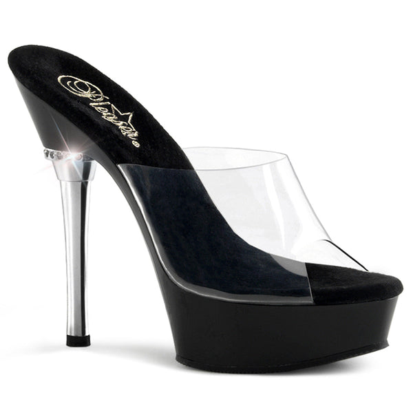 ALLURE-601 Plateau Pantoletten Schwarz/Transparent von Pleaser