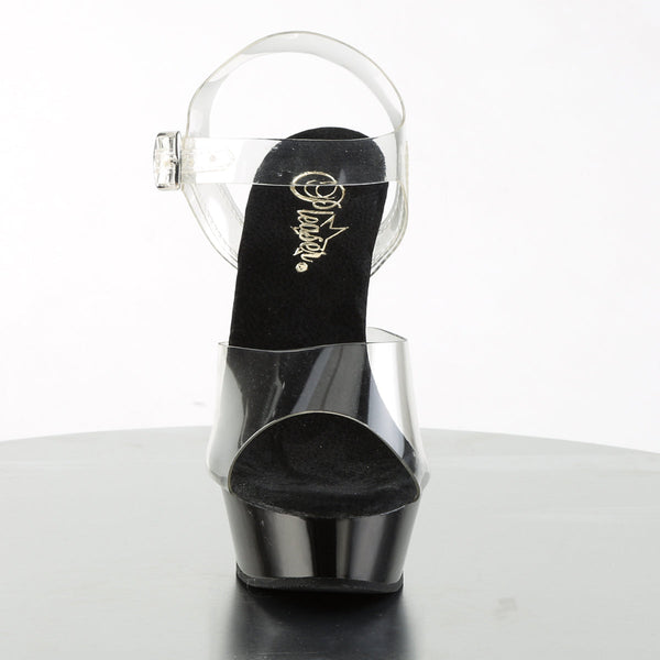 ALLURE-608 Plateau Sandaletten Transparent/Schwarz von Pleaser – Ansicht 2