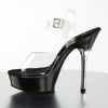 ALLURE-608 Plateau Sandaletten Transparent/Schwarz von Pleaser – Ansicht 3