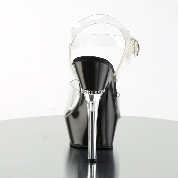 ALLURE-608 Plateau Sandaletten Transparent/Schwarz von Pleaser – Ansicht 4