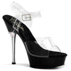 ALLURE-608 Plateau Sandaletten Transparent/Schwarz von Pleaser