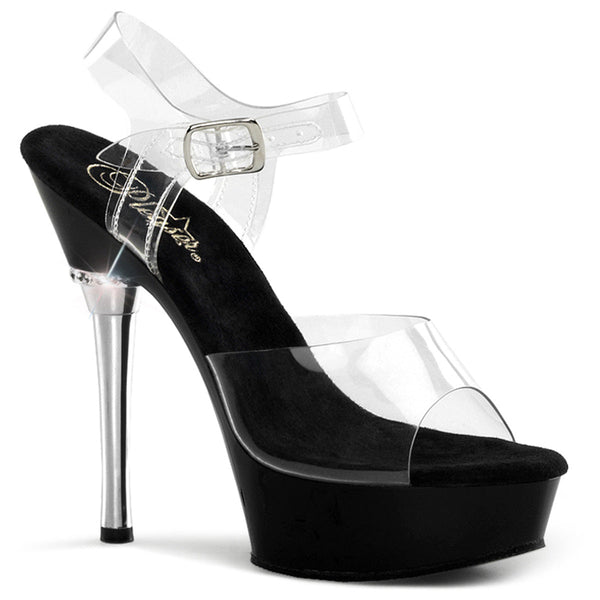 ALLURE-608 Plateau Sandaletten Transparent/Schwarz von Pleaser