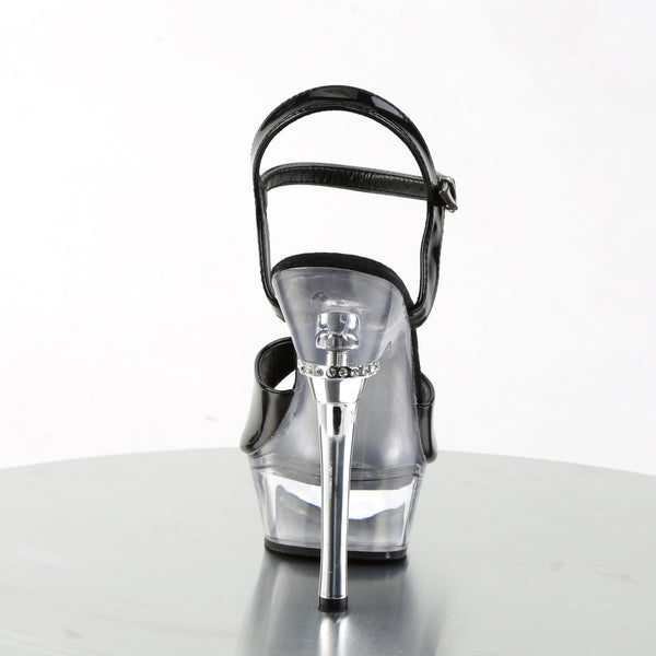 ALLURE-609 Plateau Sandaletten Schwarz/Transparent von Pleaser – Ansicht 4
