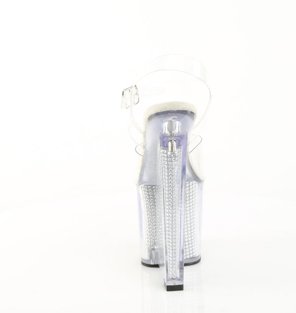 AMAZE-808SRS Plateau Sandaletten Transparent Strass von Pleaser – Ansicht 4