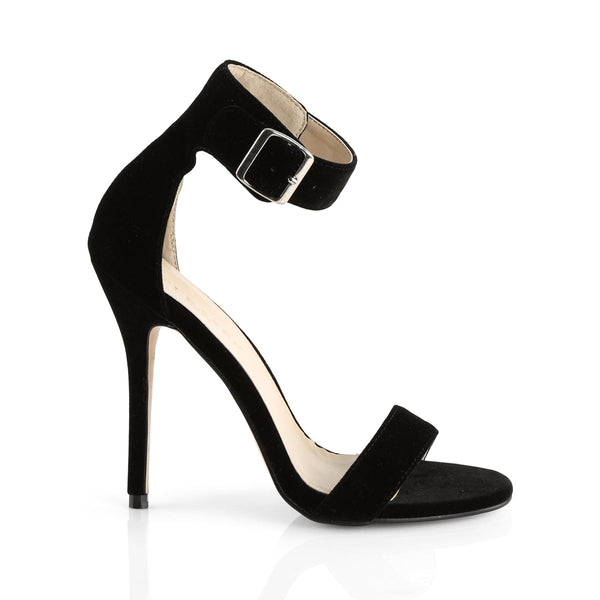 AMUSE-10 Sandaletten Schwarz Samt von Pleaser – Ansicht 5