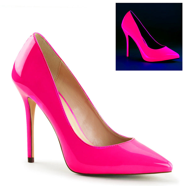AMUSE-20 Pumps Lack Neon Fuchsia UV von Pleaser